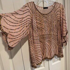 Diane von Furstenberg AS by DF beaded scallop hem blouse